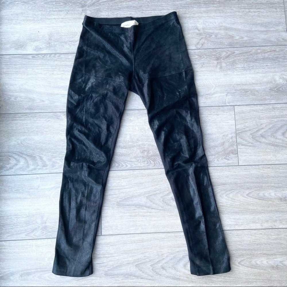 Velvet Black suede Leggings by Graham & Spencer